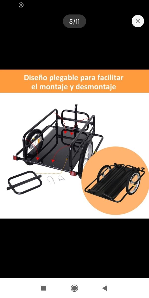 Remolque plegable para bicicleta