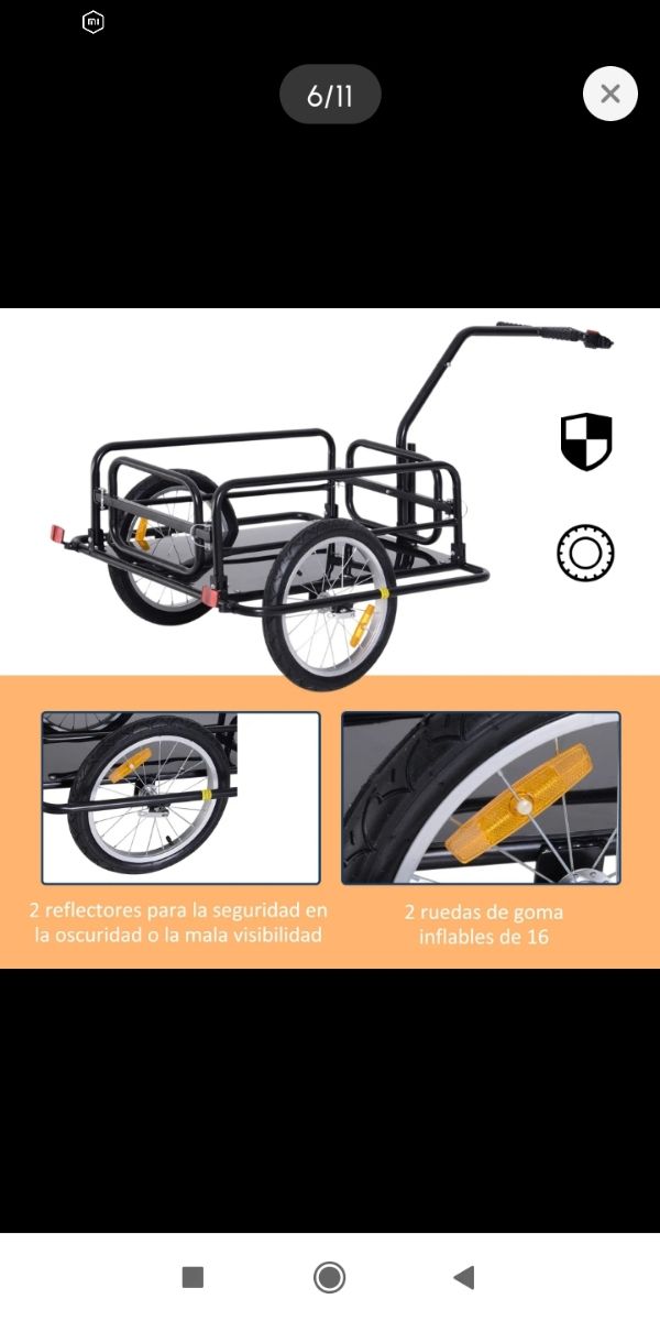 Remolque plegable para bicicleta