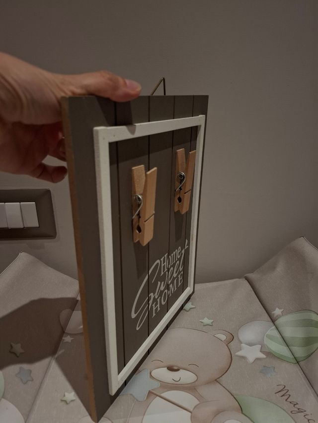 Quadretto Home Sweet Home con mollette