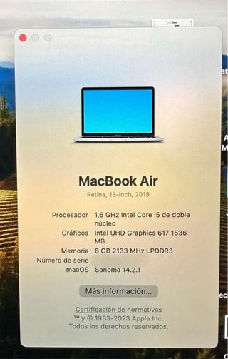 Apple MacBook Air i5 8GB 128GB Plata