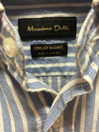Camisa Rayas Azul Massimo Dutti