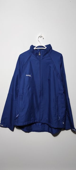 Chaqueta cortavientos Reebok hockey azul vintage 