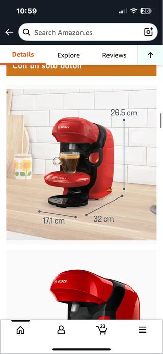 Cafetera Bosch Tassimo Style Roja
