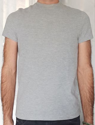 Camiseta Zara Algodón Gris