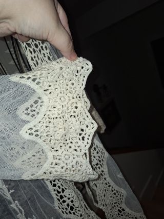 Kimono beige encaje talla única