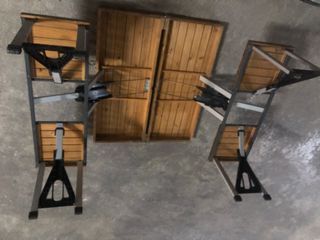 Mesa Camping Portátil 4 Plazas Madera y Metal