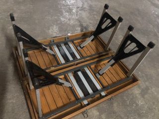 Mesa Camping Portátil 4 Plazas Madera y Metal