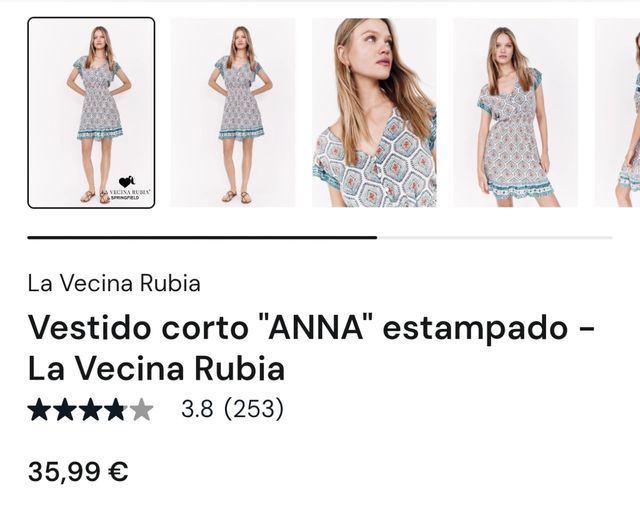 Vestido Springfield "La Vecina Rubia" talla 42