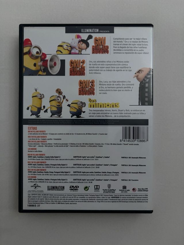 Pack 4 Películas DVD Minions Español