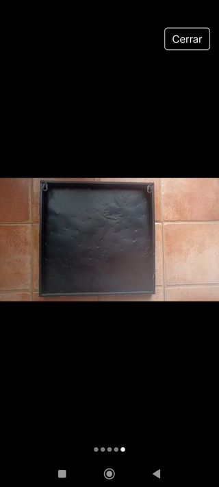 Cuadros de metal con flores a juego.