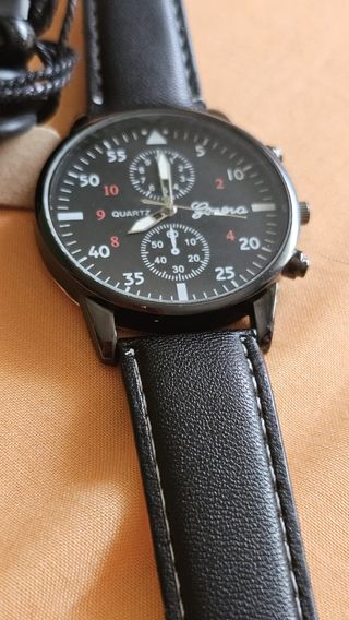Reloj negro con Pulseras a Juego para hombre