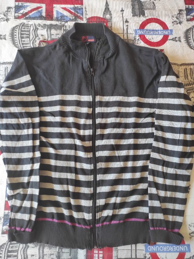 Giacca interna in maglia a righe