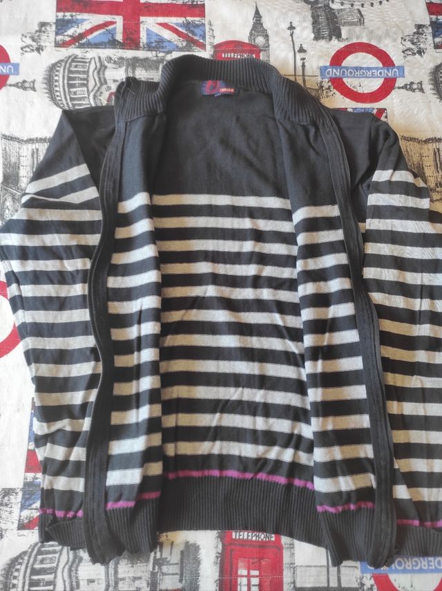 Giacca interna in maglia a righe