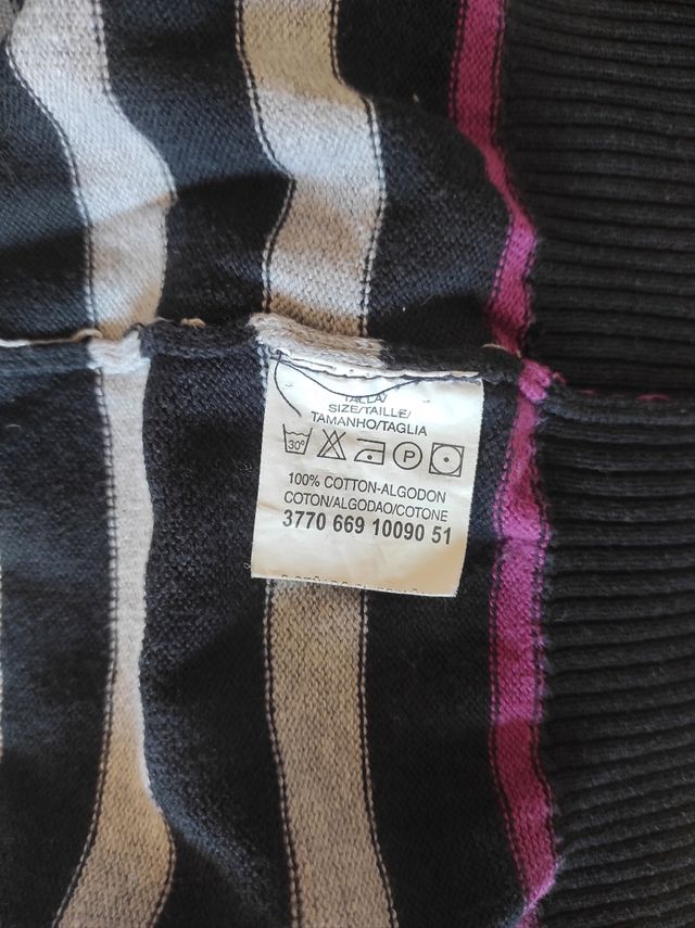 Giacca interna in maglia a righe