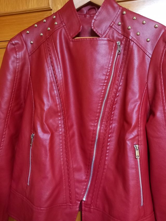 Chaqueta de Moto Roja para mujer