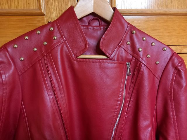 Chaqueta de Moto Roja para mujer