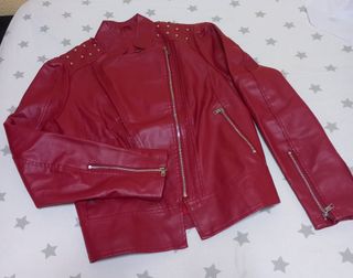 Chaqueta de Moto Roja para mujer