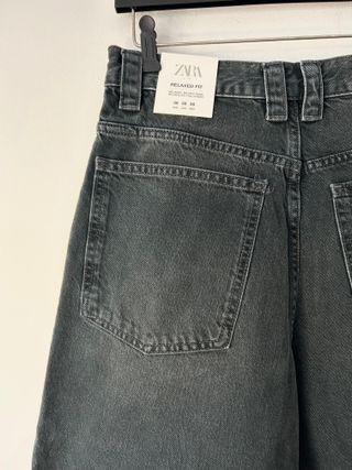 Calças Zara Relaxed Fit Cinza