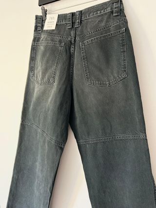 Calças Zara Relaxed Fit Cinza