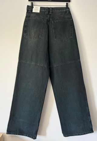 Calças Zara Relaxed Fit Cinza