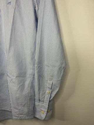 Camisa Sacoor Brothers Slim Fit Riscas Azul M