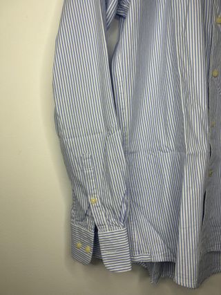 Camisa Sacoor Brothers Slim Fit Riscas Azul M