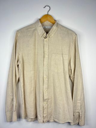 Camisa Zara Creme Lisa Tamanho M
