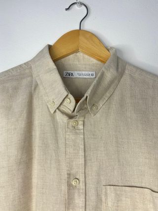 Camisa Zara Creme Lisa Tamanho M