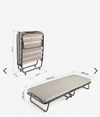 Cama de 80cm plegable con colchón fino y ruedas