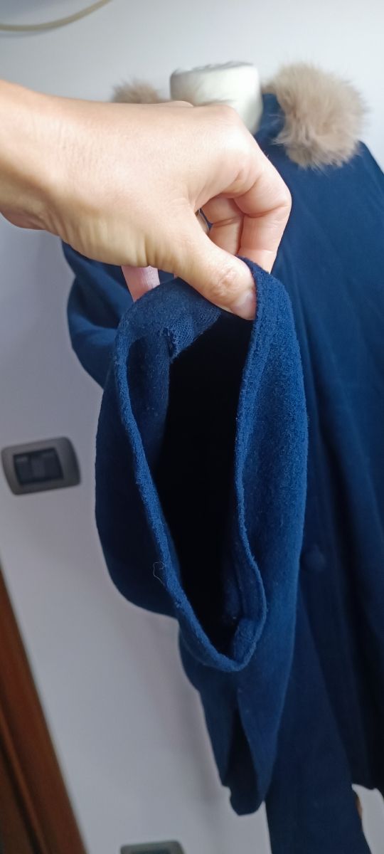 Mantella poncho vintage pellicciotto