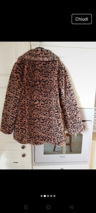 Cappotto pelliccia sintetica leopardato
