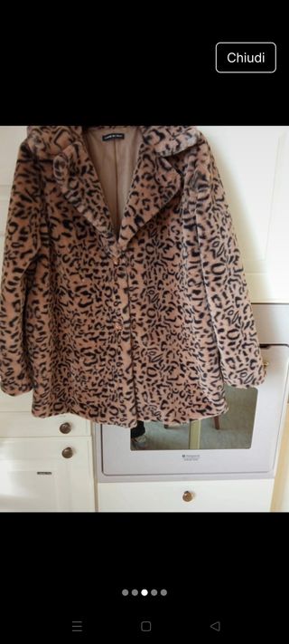 Cappotto pelliccia sintetica leopardato