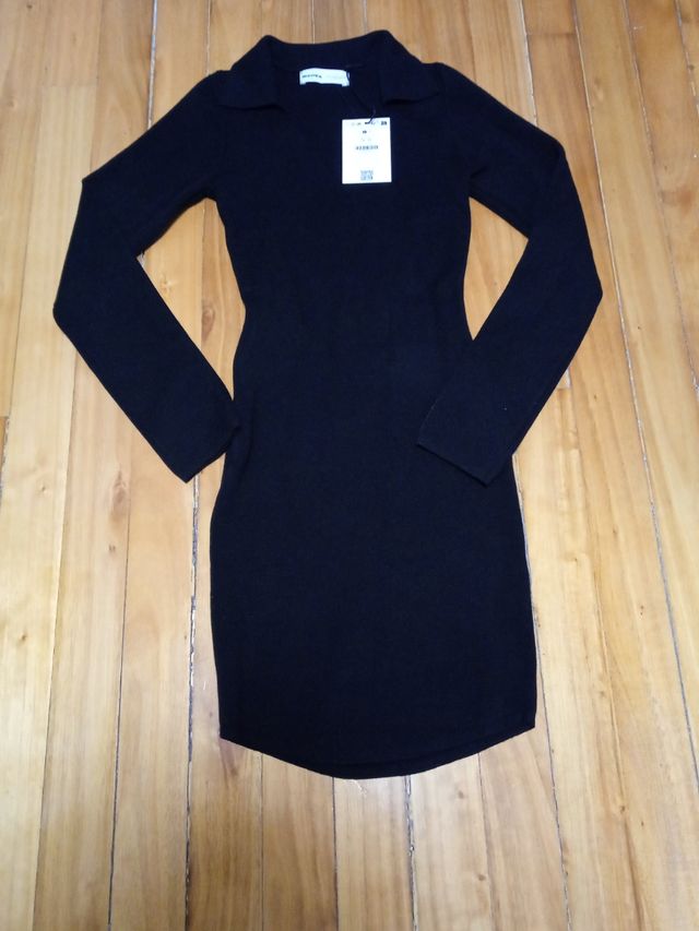 Abito nero a maniche lunghe Bershka taglia XS