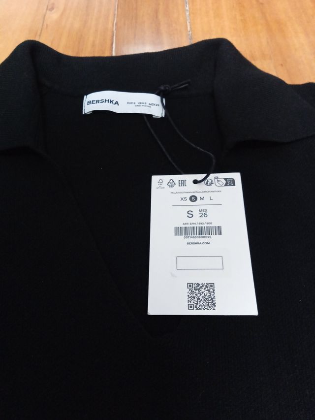 Abito nero a maniche lunghe Bershka taglia XS