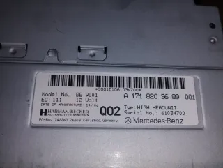 Radio CD Navegador Mercedes SLK R171 Command NTG1