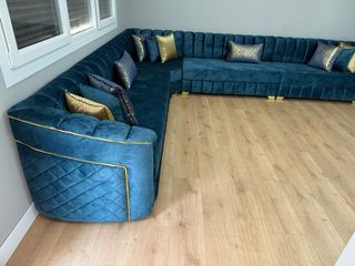 Sofá Marroquí Beige y Dorado