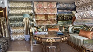 Sofá Marroquí Beige y Dorado