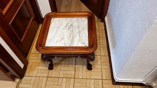 Mesa rinconera madera y mármol