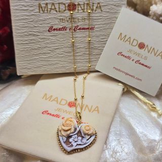 Madonna Jewels Collana Cuore Cammeo in Argento 925