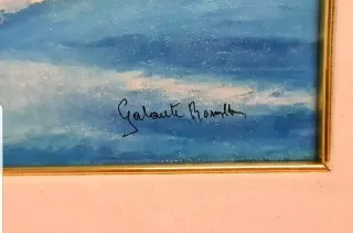 Antico quadro olio su tela arcipelago