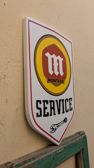 Cartel Montesa Service Madera