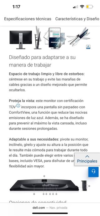 NUEVO Monitor Dell 23' Modelo P2319H sin uso 