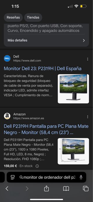 NUEVO Monitor Dell 23' Modelo P2319H sin uso 