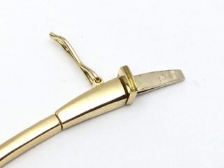 gargantilla oro 18k con piedra con diamante 22cm