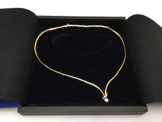 gargantilla oro 18k con piedra con diamante 22cm