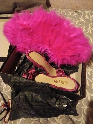 Zapatos de fiesta  tacón alto rosa malva.1 puesta.