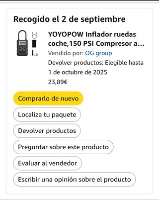 Inflador Inalámbrico compresor