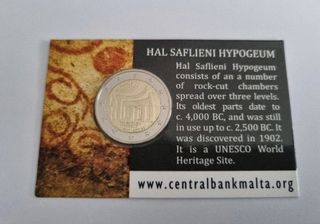 Moneda 2 euros Malta 2022 Hypogeum coincard sc