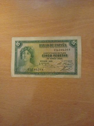 Billete 5 Pesetas Banco de España 1935