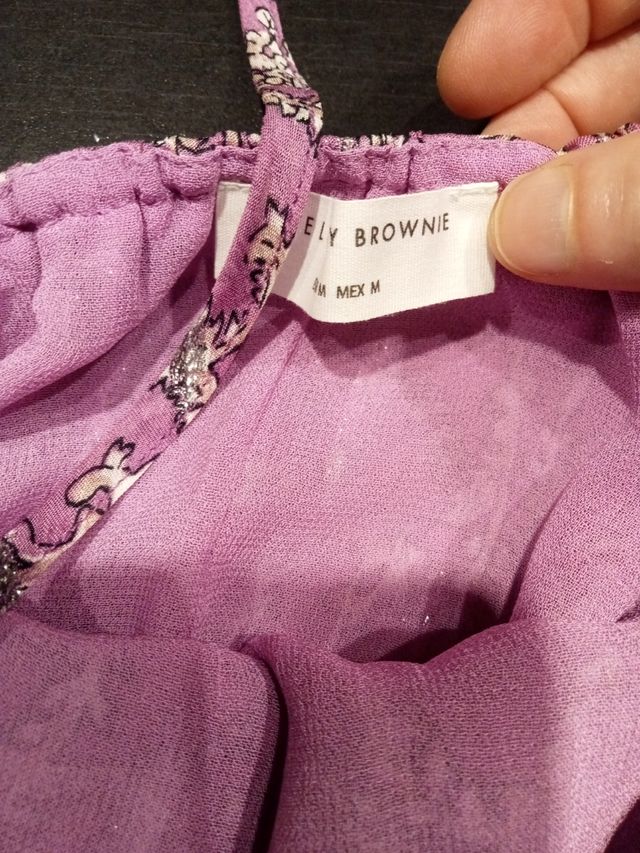 Vestido Brownie Morado Rosa Estampado